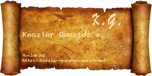 Keszler Gusztáv névjegykártya