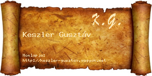 Keszler Gusztáv névjegykártya