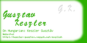 gusztav keszler business card